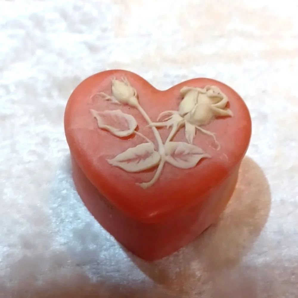 Pink Heart & Round Soap Stone Trinkets